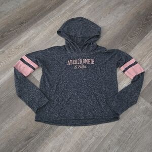 Abercrombie & Fitch Girls Medium Blue Hoodie with Pink Accents